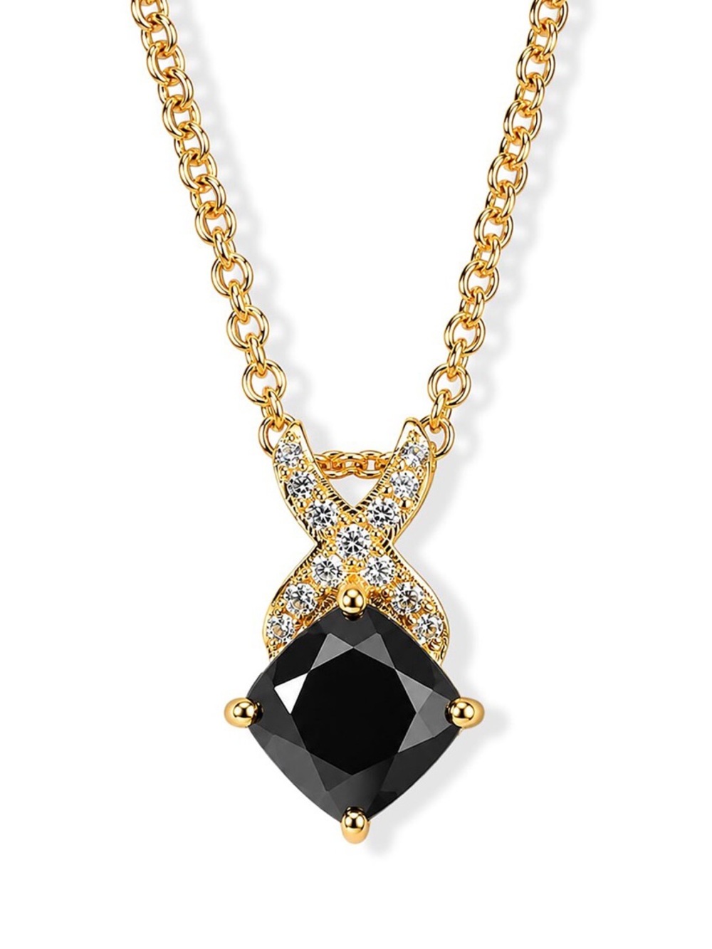 ION 18k YG plated stainless steel w. Thai Black Spinel 4ctw Gemstone